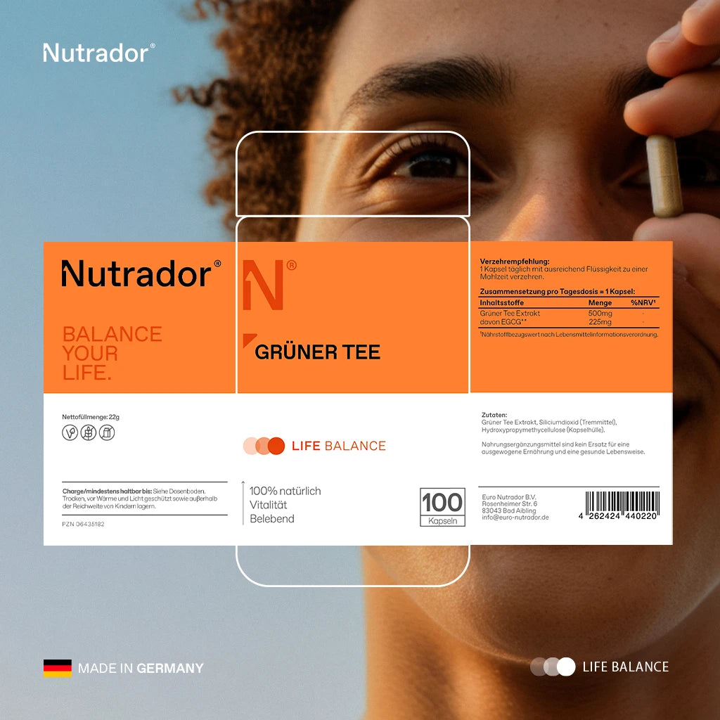 Grüner Tee 500 mg Kapseln - Antioxidans für Stoffwechsel & Vitalität